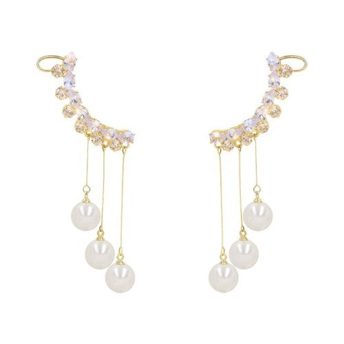 ER0002-SILVER Bohemian Elegance Drop Earrings - Springtime Splendor in Silver