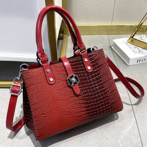 CT44930 RED Vintage-style Medium-sized PU Leather Bag
