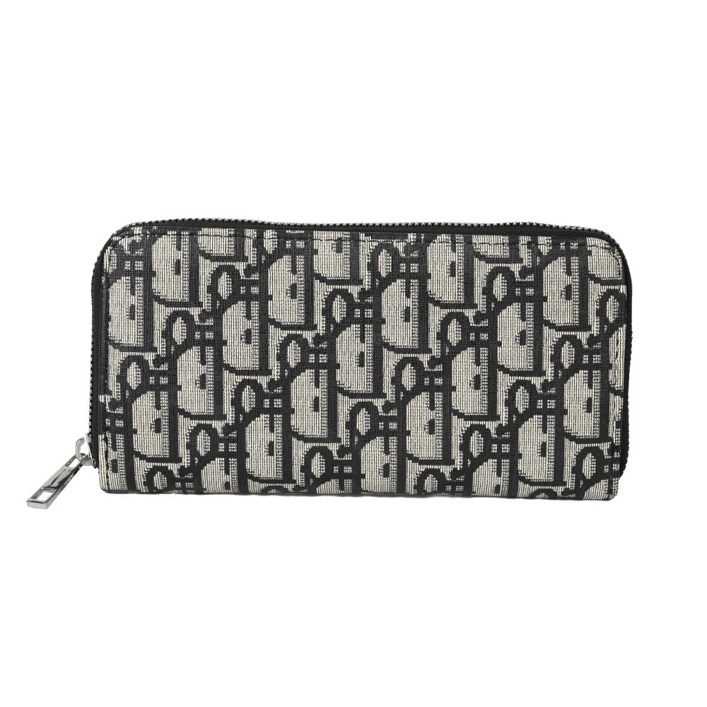 PU Leather Tote Handbag with Matching Purse – Monogram Pattern Shoulder Bag Set