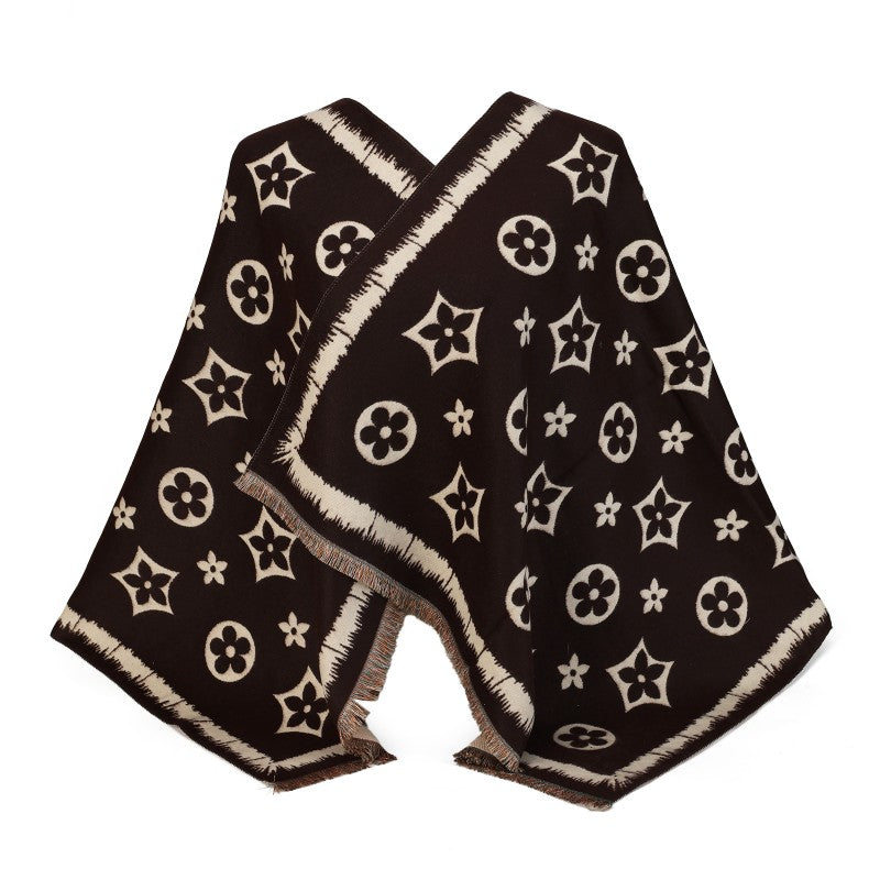 Oversized Patterned Shawl – 100% Cotton Wrap & Scarf (180cm × 65cm)