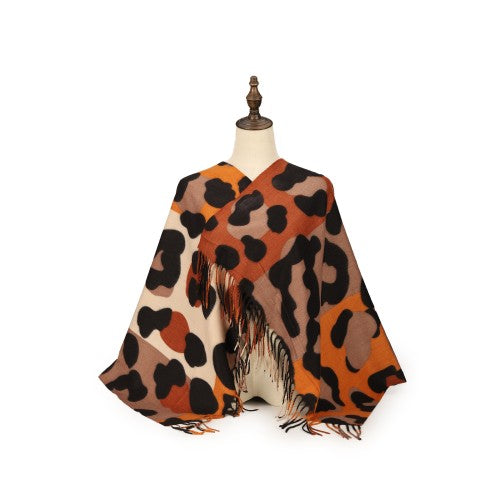 CAMEL Urban Chic Cashmere Scarf – Luxury Soft Oversized Animal Pattern Wrap