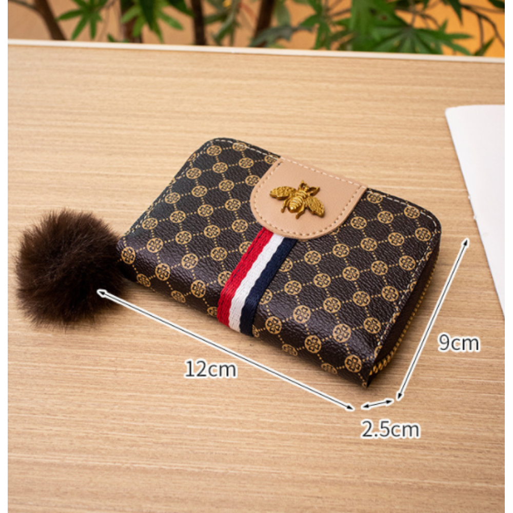 BROWN Stylish Printed PU Wallet