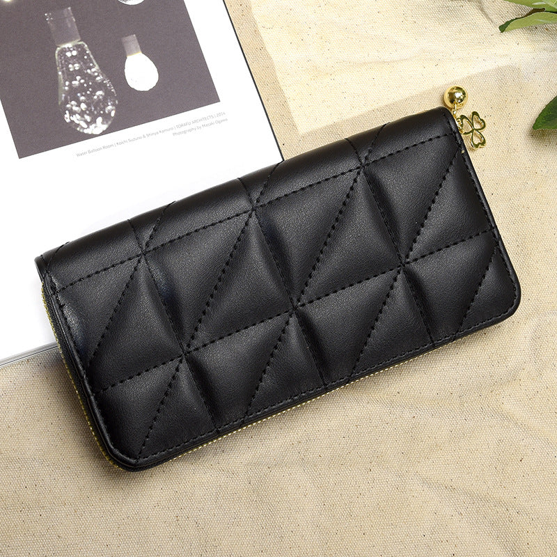 LB02853 W Unisex Geometric Patterned Zip-Around Wallet