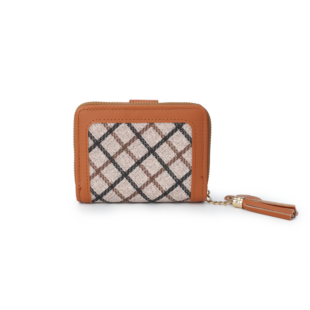 Tassel Accent Compact Wallet -Brown