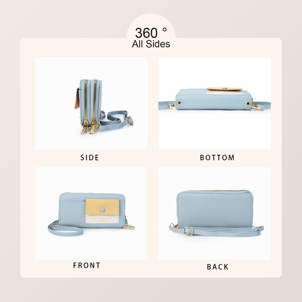 Forever Sunshine Multi-Compartment Crossbody Purse -BLUE