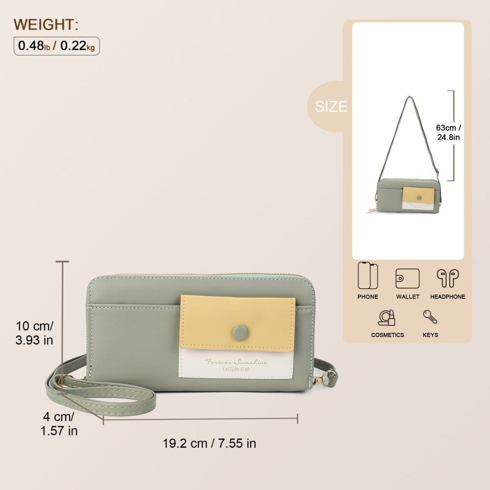 Forever Sunshine Multi-Compartment Crossbody Purse -GREEN