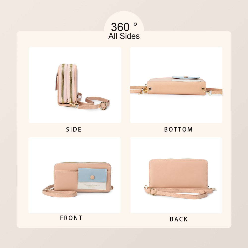 Forever Sunshine Multi-Compartment Crossbody Purse-PINK