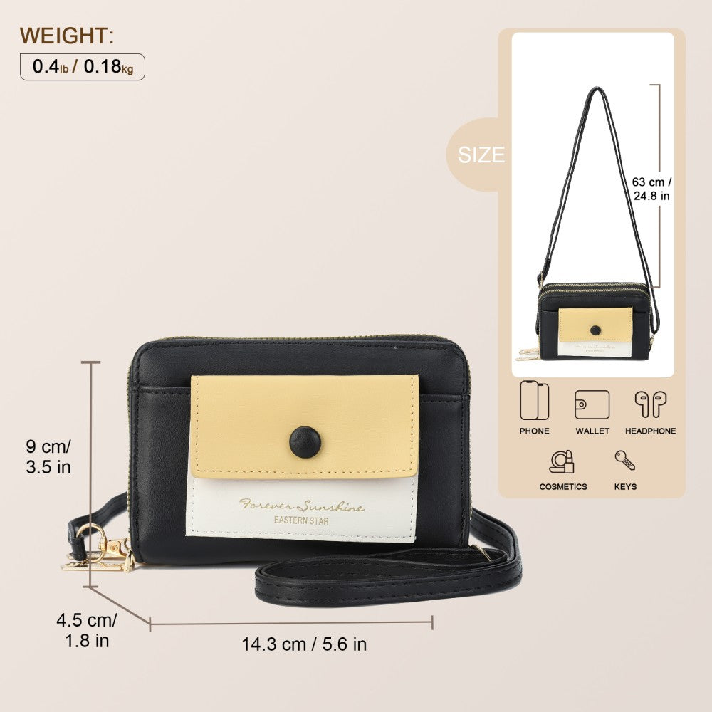 Forever Sunshine Compact Crossbody Purse - BLACK