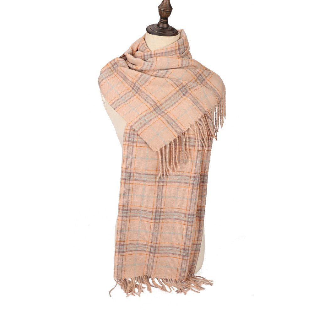 PINK Edinburgh Heritage 100% Cashmere Scarf – Classic Checked Pattern Wrap | 200 x 70 cm