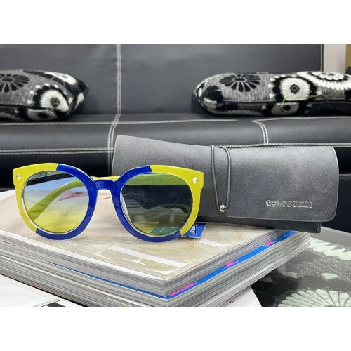 SG0028 Fashion Sunglasses Blue with Yellow