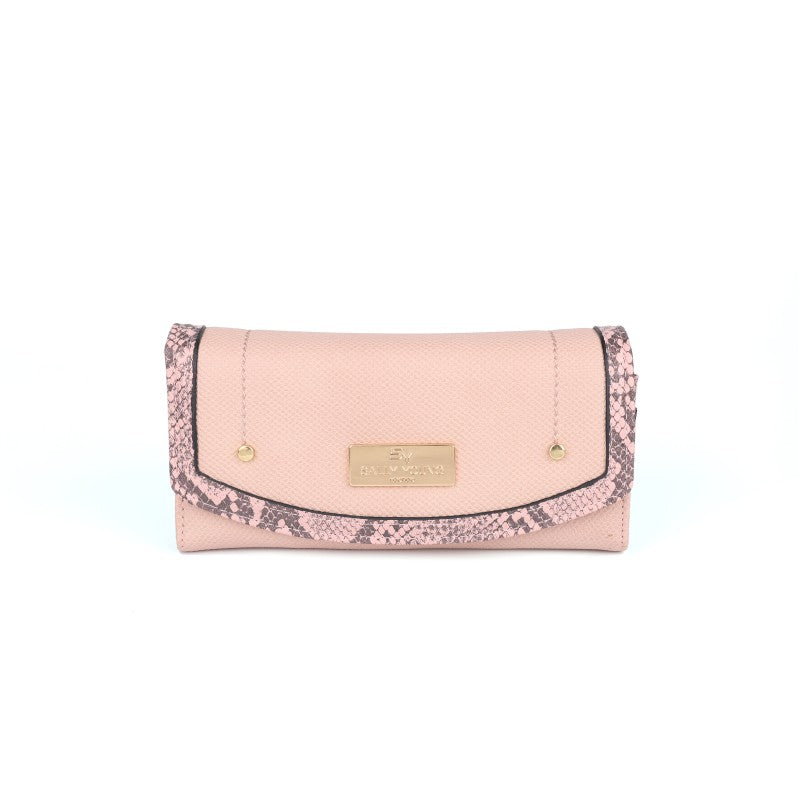 Sally Young Classic Flap Long Wallet – PU Leather Purse with Multi-Card Storage