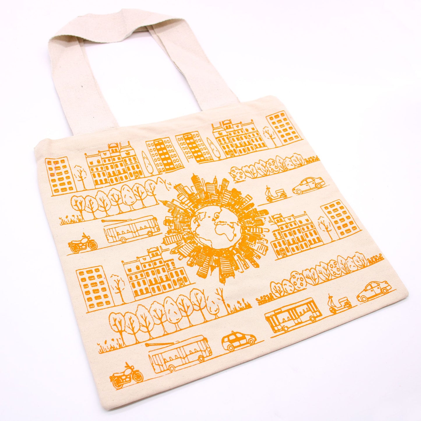 Eco-Friendly Big Cotton Shopping Bag ā 10oz ā City Life Design ā 38x42 cm