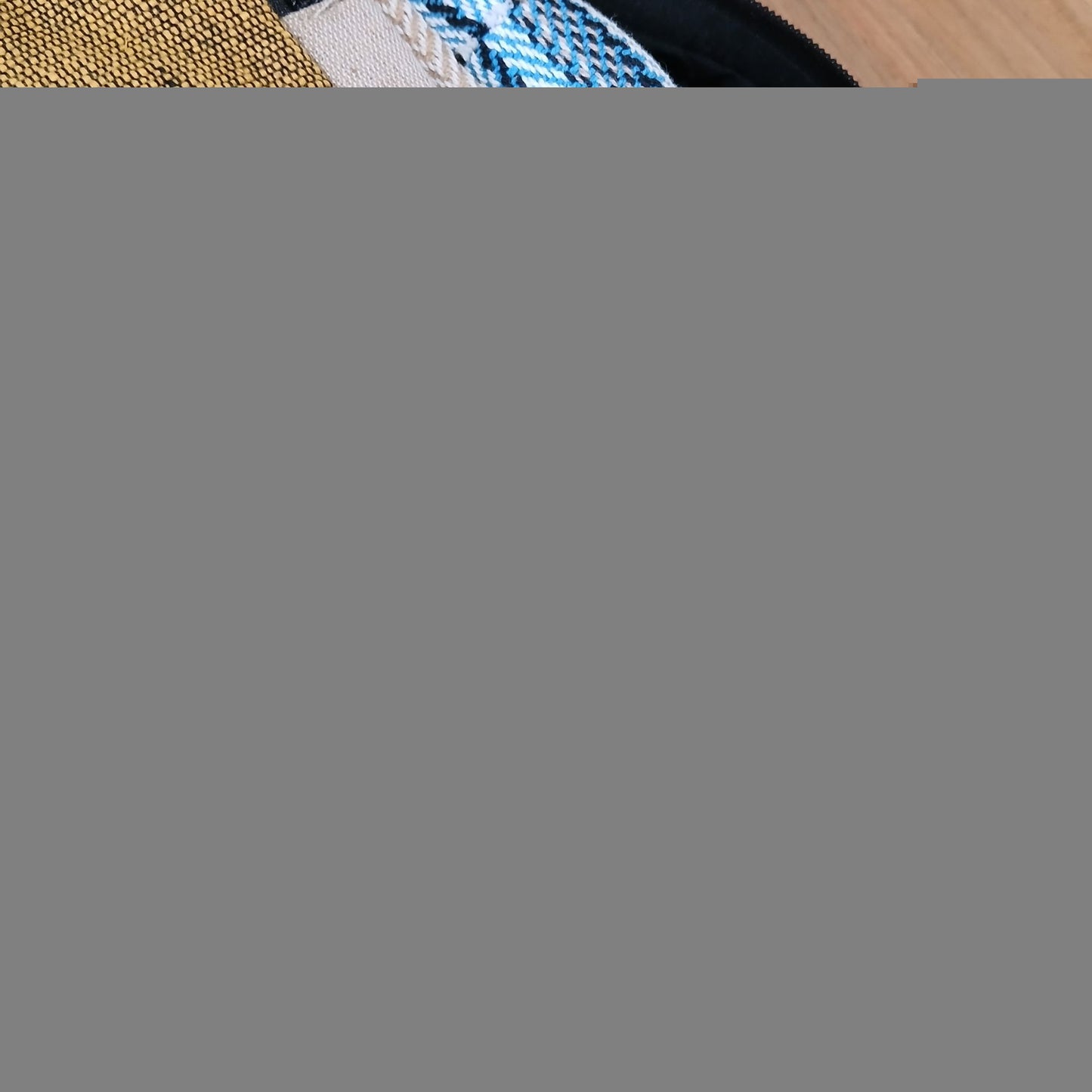 Large Boxy Hemp Backpack - Teal & Tumeric