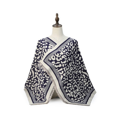 BLUE The Savannah Luxe Animal Print Scarf – Bold Designer-Inspired Wrap | 200 x 70 cm | Premium Cashmere Blend