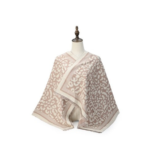 KHAKI The Savannah Luxe Animal Print Scarf – Bold Designer-Inspired Wrap | 200 x 70 cm | Premium Cashmere Blend