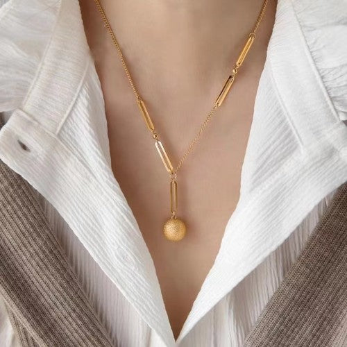 NL0039 GOLD Geometric Titanium Steel Necklace