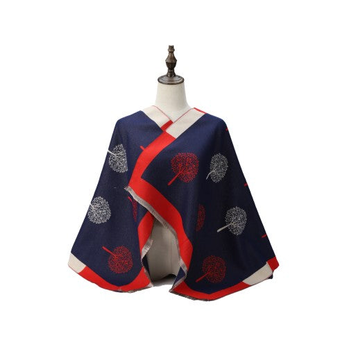 NAVY The Florence Bloom 100% Cotton Scarf – Botanical Print Wrap Shawl | 190 x 70 cm | Lightweight & Breathable