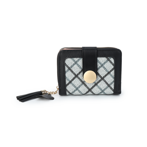 Tassel Accent Compact Wallet -BLACK