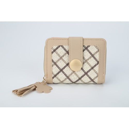 Tassel Accent Compact Wallet -KHAKI