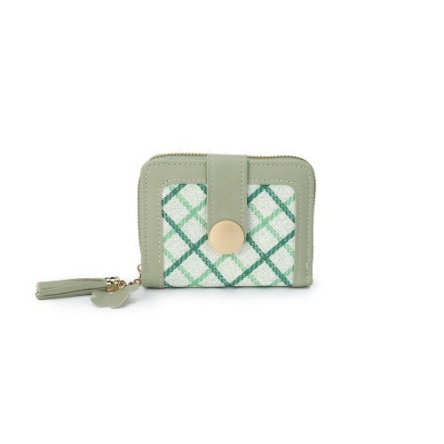 Tassel Accent Compact Wallet -GREEN