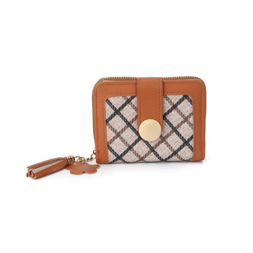 Tassel Accent Compact Wallet -Brown