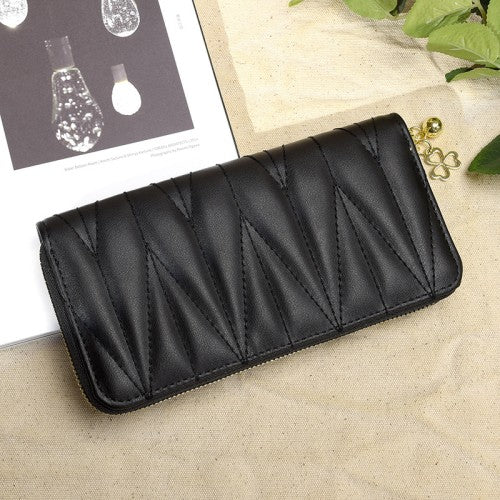 LB02853 Unisex Geometric Patterned Zip-Around Wallet