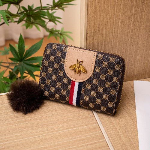 BROWN Stylish Printed PU Wallet