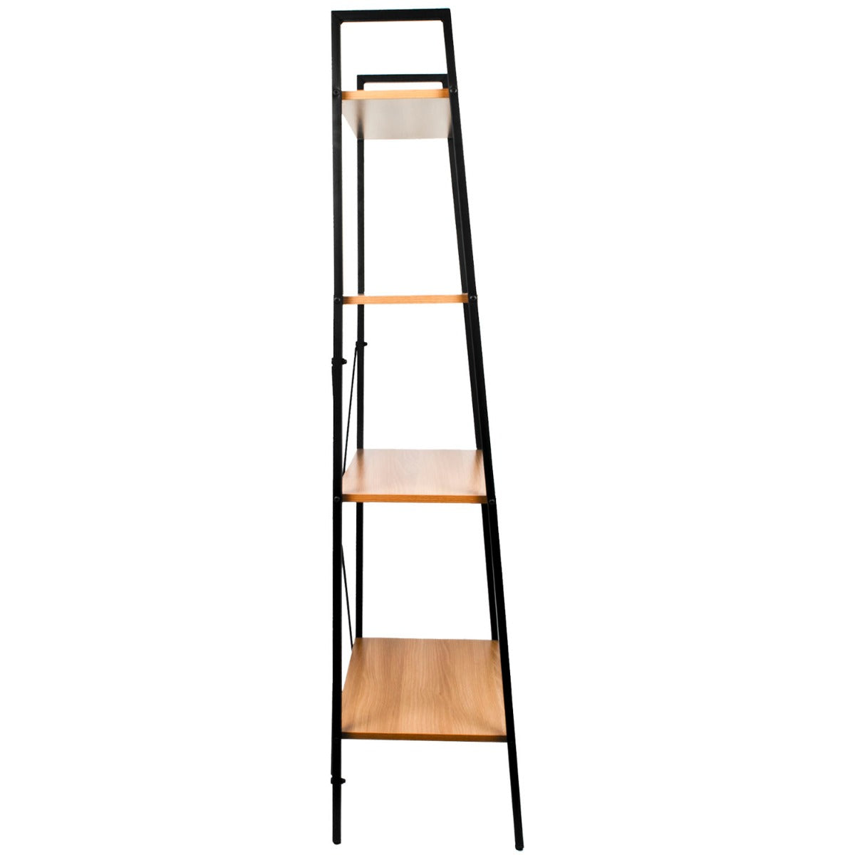 4 Tier Ladder Shelves - Light Oak Finish