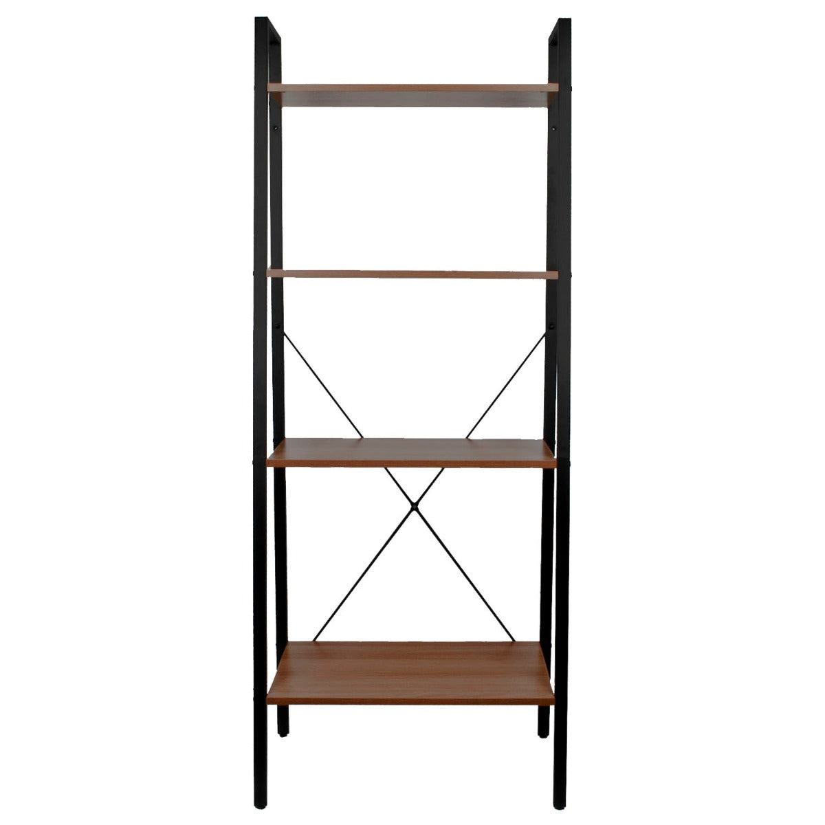 4 Tier Ladder Shelves - Walnut Finish
