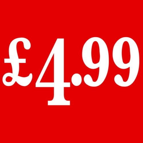 PS5 Red - £4.99 Cardboard Shop Sign