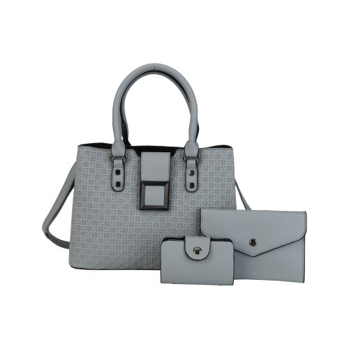 CT44945 LIBLUE Urban Chic PU Leather Diamond Pattern Three-Piece Bag Set