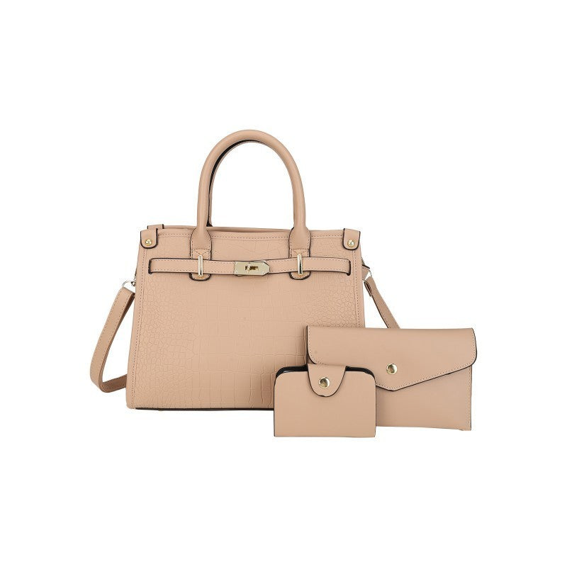 Classic Croc-Embossed 3-Piece Tote Set