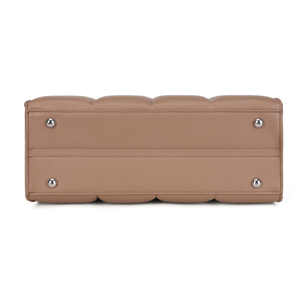 Women’s Quilted Tote Shoulder Bag PU Leather Handbag Crossbody Satchel