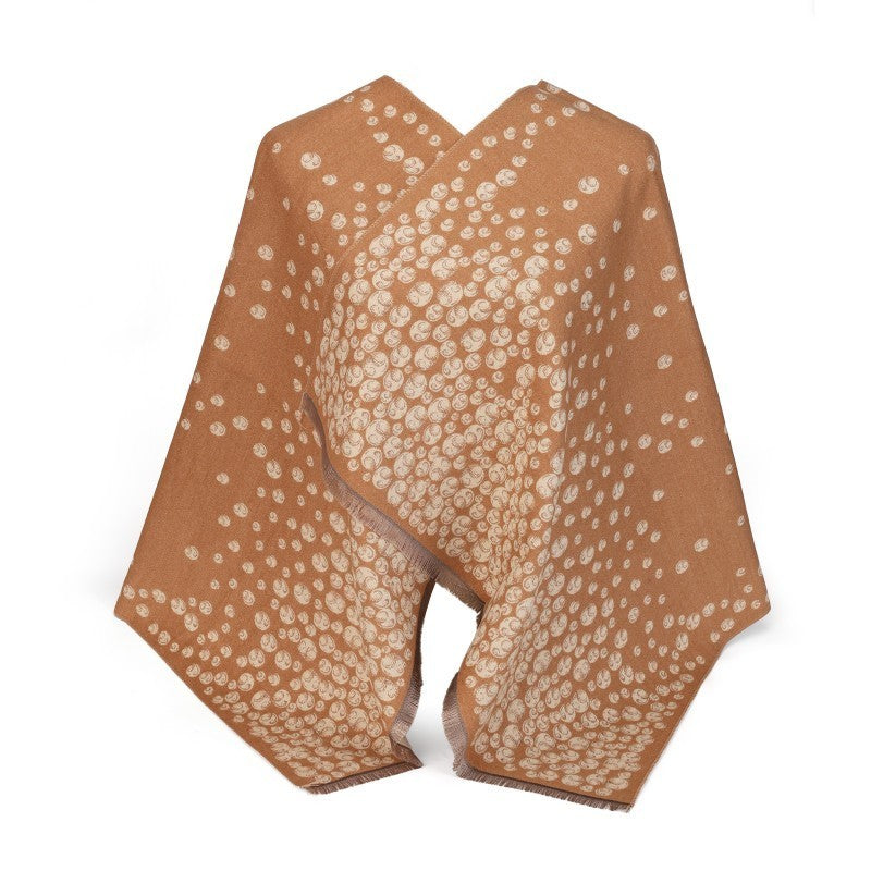 Polka Dot Oversized Shawl Wrap – 100% Cotton Scarf Poncho Style (180cm × 65cm)