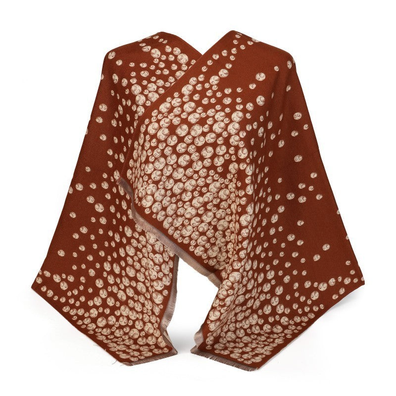 Polka Dot Oversized Shawl Wrap – 100% Cotton Scarf Poncho Style (180cm × 65cm)