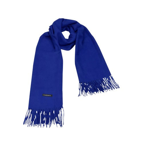 Royal Blue  Solid Colour Serene Luxe 100% Cashmere Scarf Shawl – Ultra-Soft, Lightweight & Timeless | 180 x 70 cm