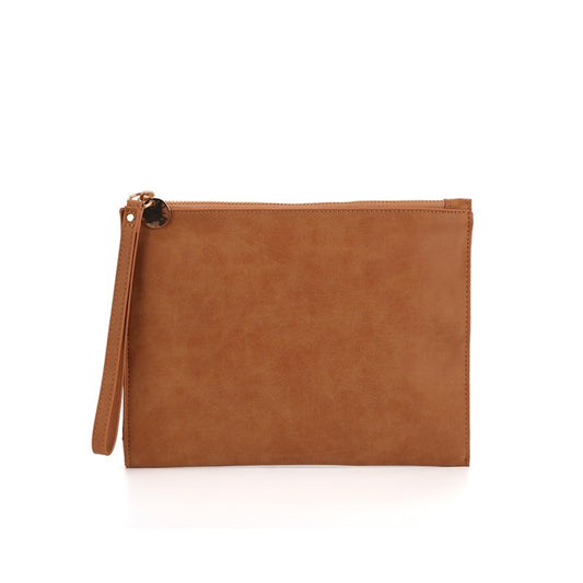 Thin Wallet With Long Zipper Pull And Metal Element Decoration