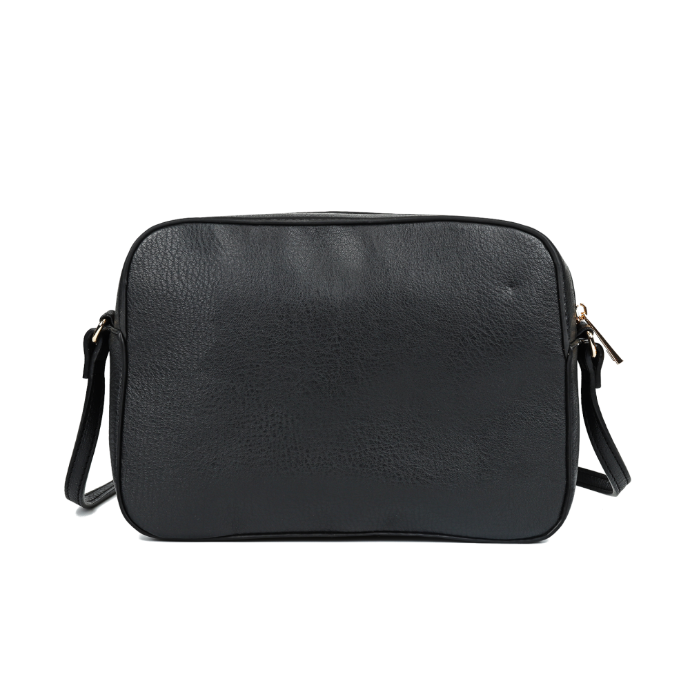 3-Piece Black PU Leather Bag Set – Handbag, Crossbody & Purse