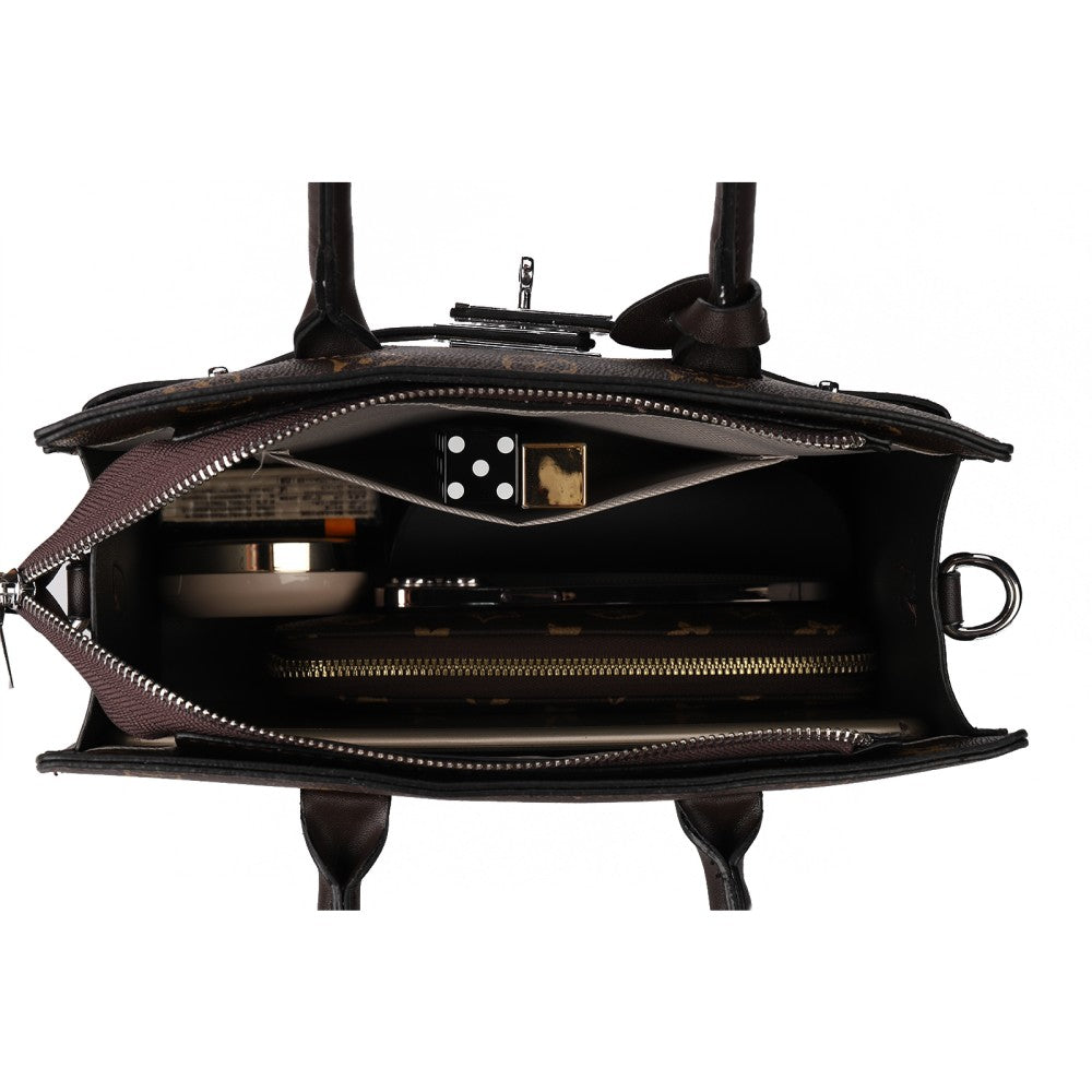 PU Leather Tote Handbag – Large Capacity Shoulder Bag with Zipper Closure