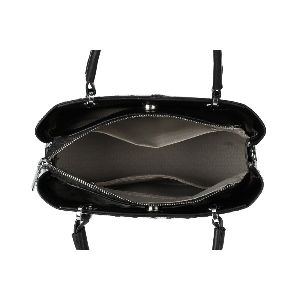 PU Leather Houndstooth Handbag with Matching Purse – Large Capacity Tote Bag Set