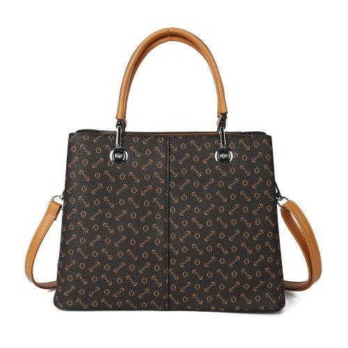 GUTOUZ PU Leather Handbag with Matching Purse – Elegant Monogram Tote Shoulder Bag for Women