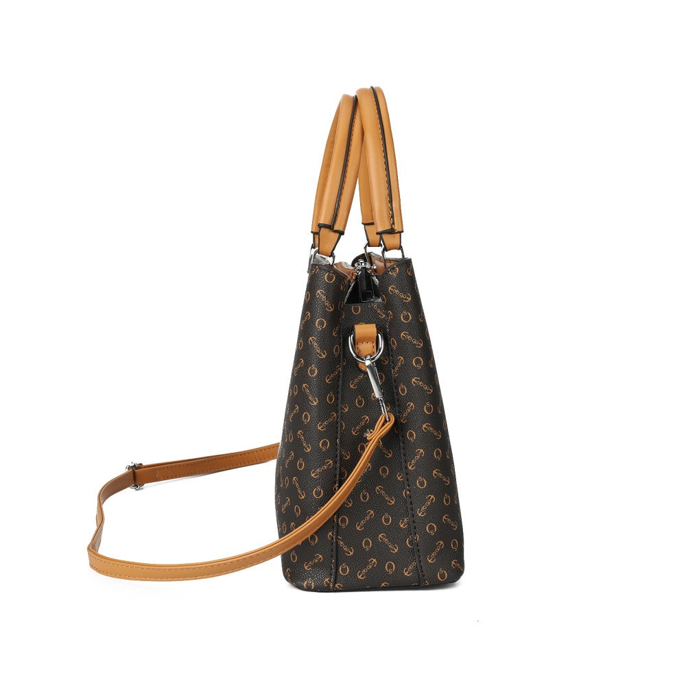 GUTOUZ PU Leather Handbag with Matching Purse – Elegant Monogram Tote Shoulder Bag for Women