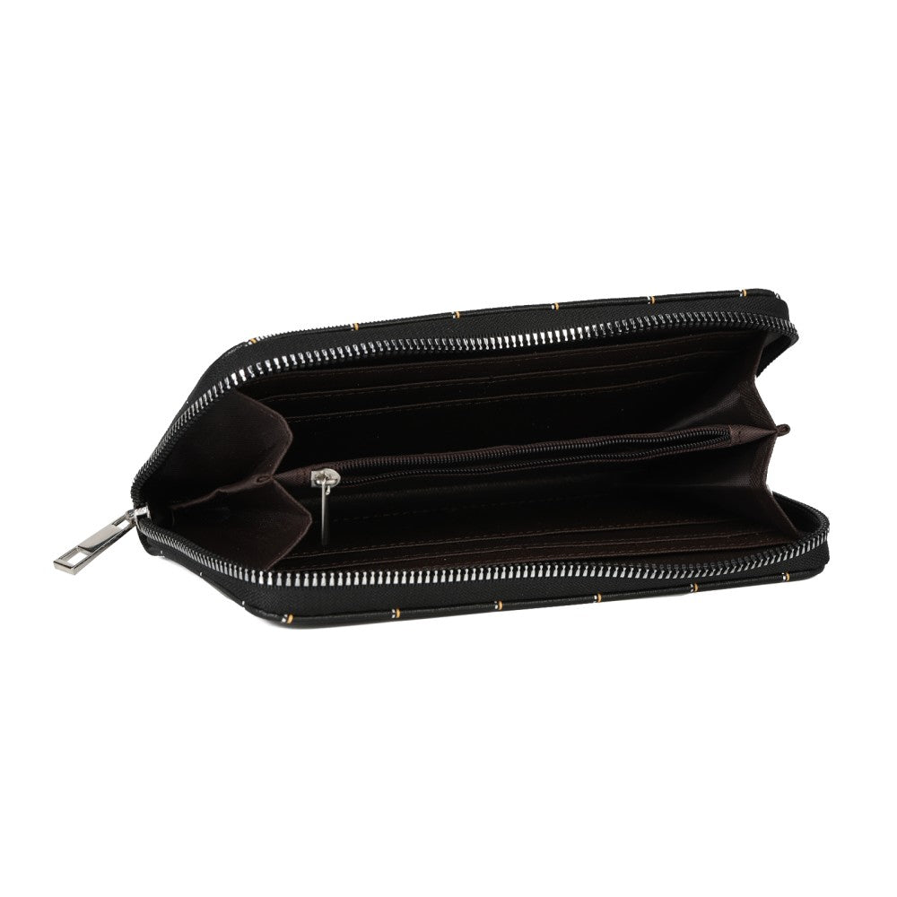 BLACKGE Dacron Handbag with Matching Purse – Grid Pattern Chain Shoulder Bag for