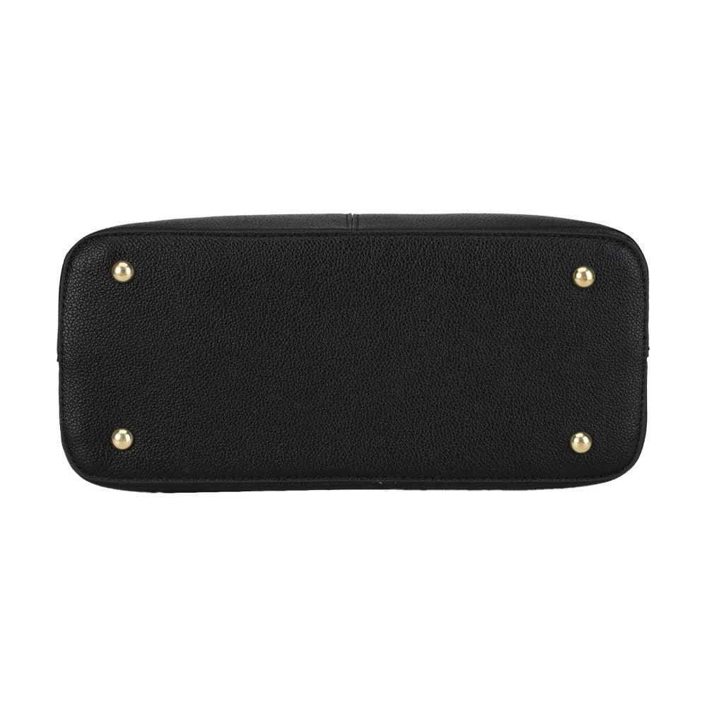 BLACK Stylish PU Leather Shoulder Bag for Daily Commute