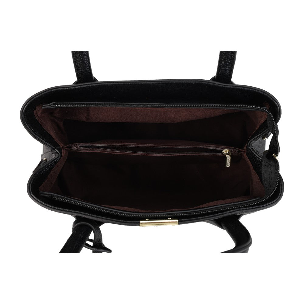 BLACK Stylish PU Leather Shoulder Bag for Daily Commute