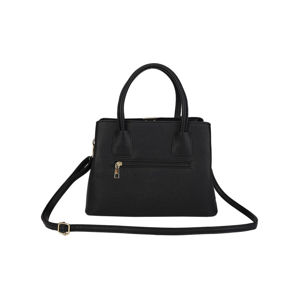 BLACK Stylish PU Leather Shoulder Bag for Daily Commute