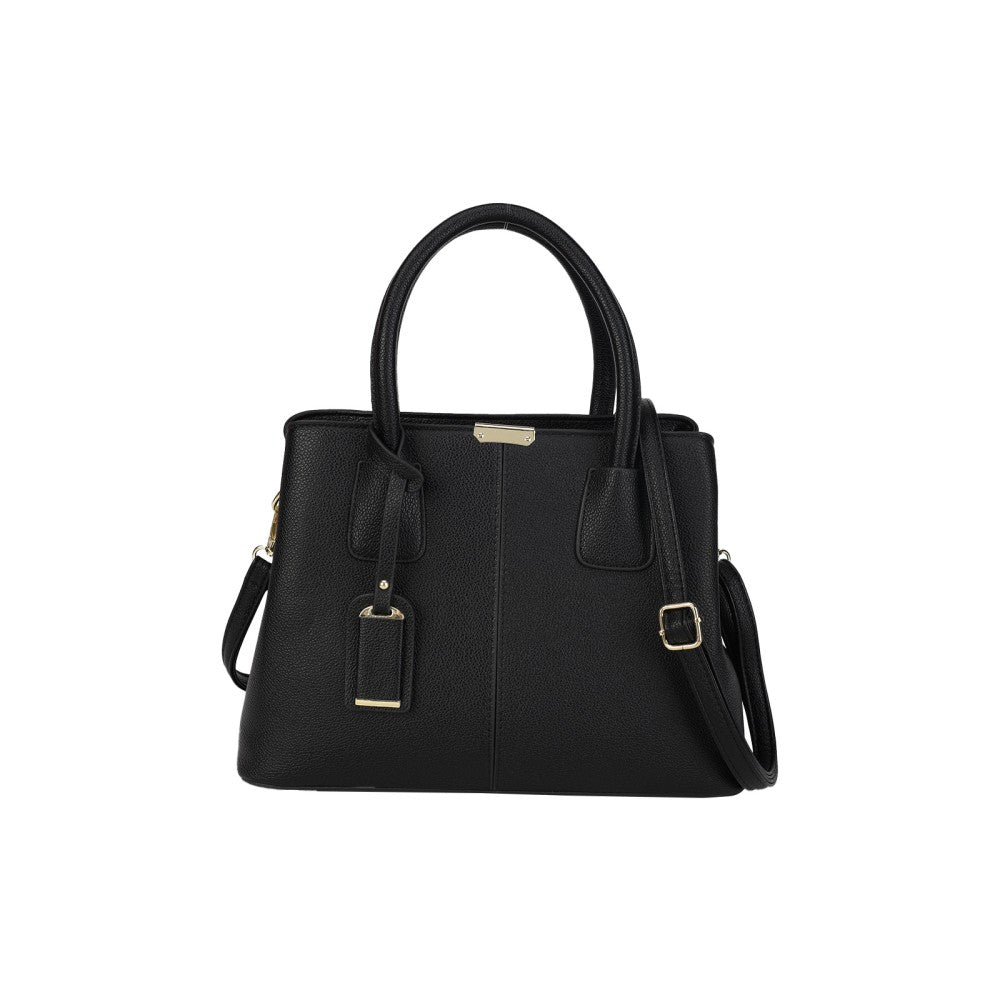 BLACK Stylish PU Leather Shoulder Bag for Daily Commute