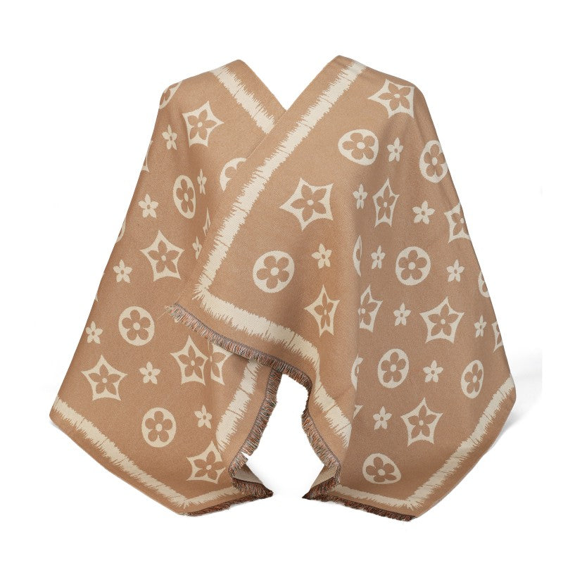 Oversized Patterned Shawl – 100% Cotton Wrap & Scarf (180cm × 65cm)