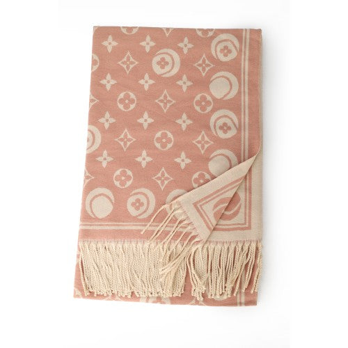 BROWN Nova Monogram Fringe Cashmere Scarf