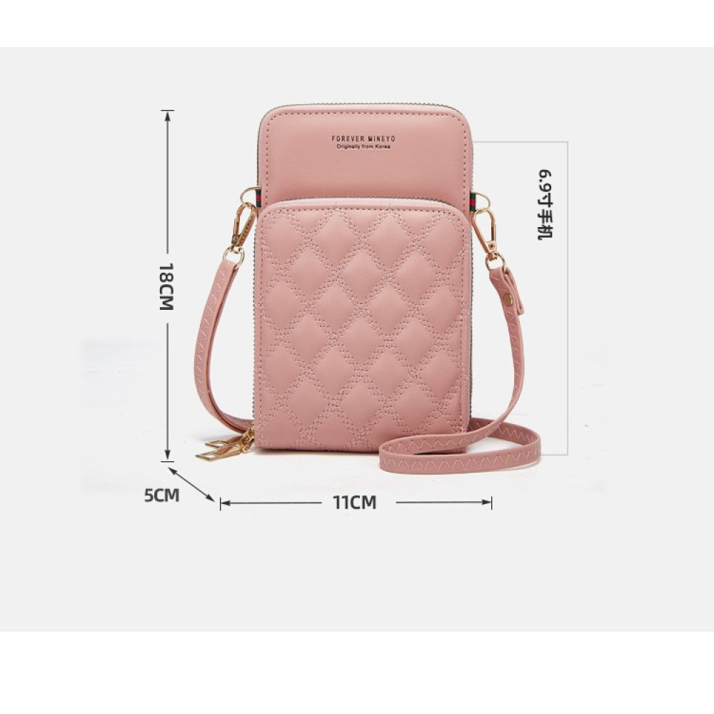 PINK Women's Embroidered PU Leather Vertical Wallet